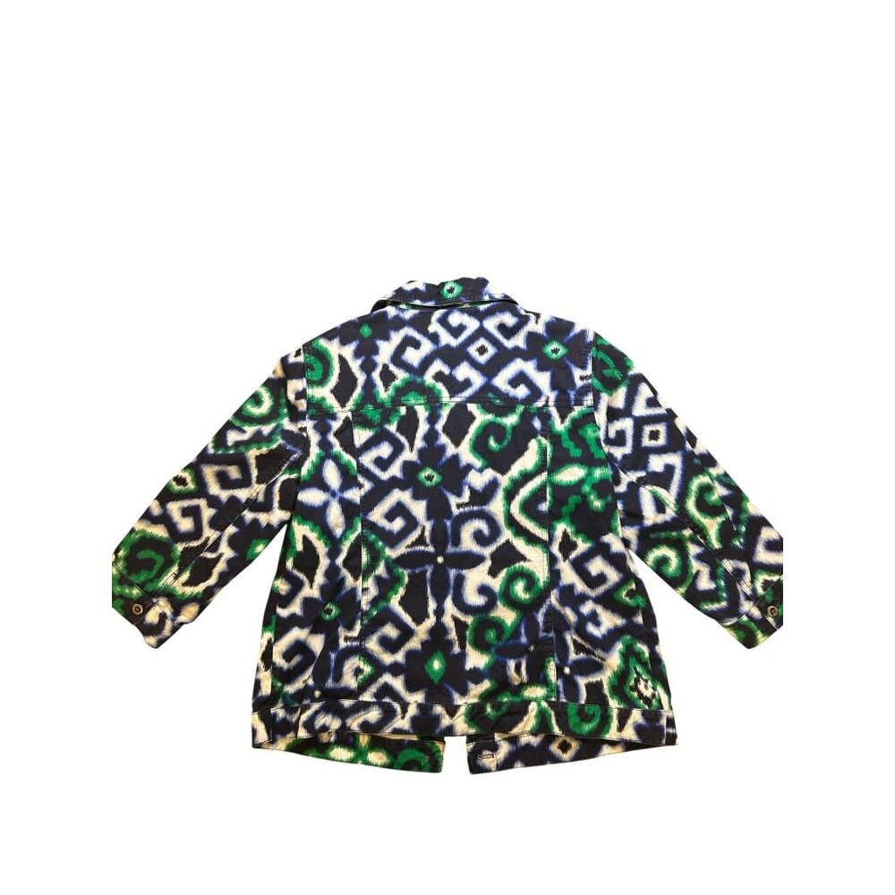 Chicos Womens Multicolor Ikat Print Jacket Size 2 Cotton Blend - Picture 6 of 6